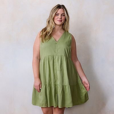 tiered mini swing dress Tiered Mini Swing T-Shirt Dress