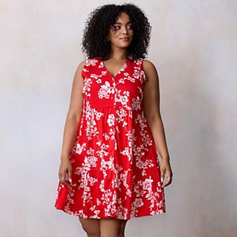 Plus Size LC Lauren Conrad Tiered Mini Swing Dress