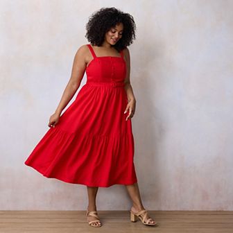 Plus Size LC Lauren Conrad Tiered Midi Dress