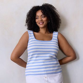 Plus Size LC Lauren Conrad Charm Sweater Tank Top