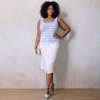 Plus Size LC Lauren Conrad Charm Sweater Tank Top