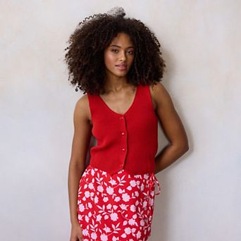 Women's LC Lauren Conrad Button Up Sweater Vest