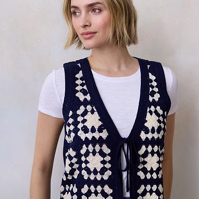 Women's LC Lauren Conrad Crochet Vest