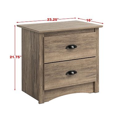 Prepac Short 2-Drawer Nightstand