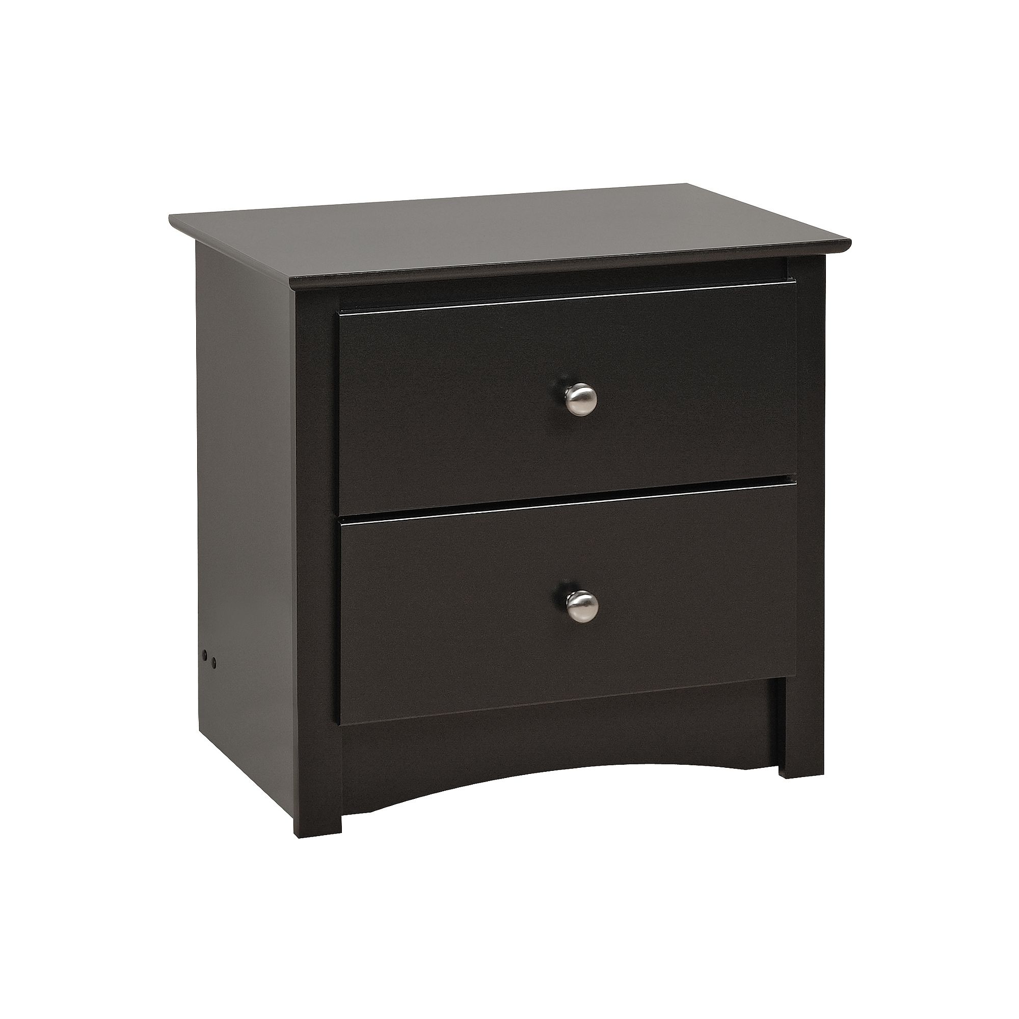 Prepac Short 2-Drawer Nightstand, Black