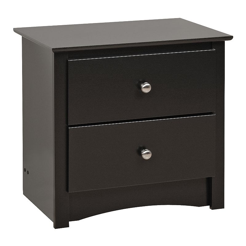 Prepac Sonoma 2-Drawer Nightstand  Black