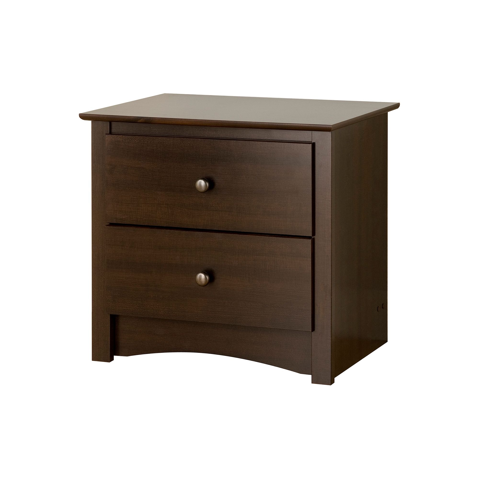 Prepac Short 2-Drawer Nightstand, Brown