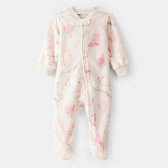 Baby Girl Carter's Cowgirl Print Loose Fit Long-Sleeve Sleep & Play