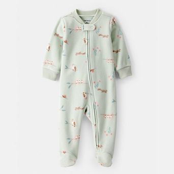 Baby Girls Carter's Squirrel Print Loose Fit Long-Sleeve Sleep & Play