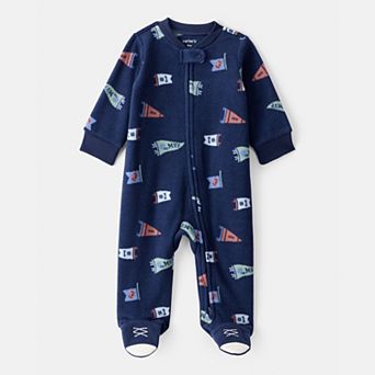 Baby Boy Carter's Sports Print Loose Fit Long-Sleeve Sleep & Play