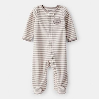 Baby Carter's Fox Striped Loose Fit Long-Sleeve Sleep & Play Pajamas