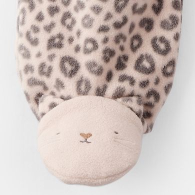 Baby Girl Carter's Leopard Print Loose Fit Long-Sleeve Sleep & Play Pajamas