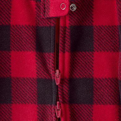 Baby Boy Carter’s One Piece Plaid Print Reindeer Loose Fit Long-Sleeve Sleep & Play Pajamas