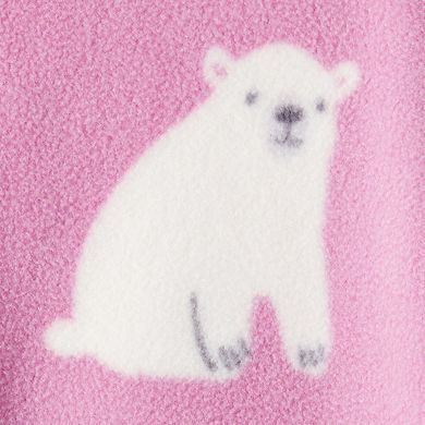 Baby Girl Carter's One Piece Polar Bear Print Loose Fit Long-Sleeve Sleep & Play Pajamas