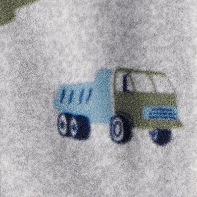 Baby Boy Construction Truck Print Long-Sleeve Sleep & Play Pajamas