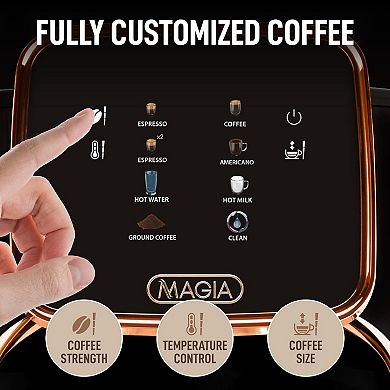 Zulay Kitchen Magia Clasica - Super Automatic Coffee Machine, Powerful Espresso Machine With Grinder
