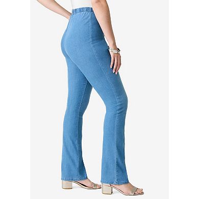 Roaman's Women's Plus Size Petite Plus Size Comfort Stretch Bootcut Jean