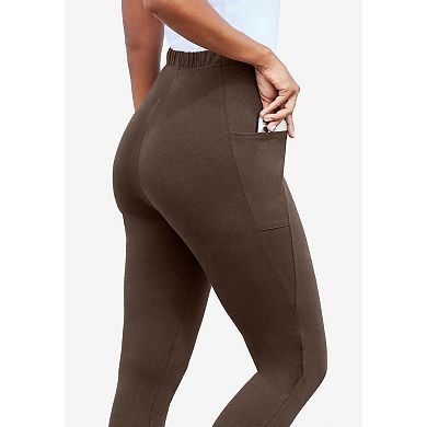 Roaman's Women's Plus Size Side Pocket Essential Legging