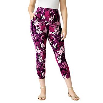 Roaman's Women's Plus Size Side-Pocket Essential Capri Legging