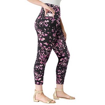 Roaman's Women's Plus Size Side-Pocket Essential Capri Legging