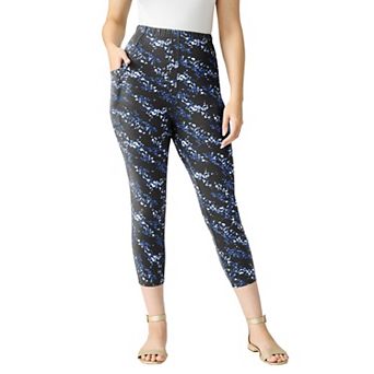 Roaman's Women's Plus Size Side-Pocket Essential Capri Legging