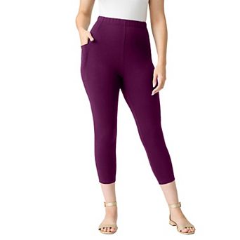 Roaman's Women's Plus Size Side-Pocket Essential Capri Legging