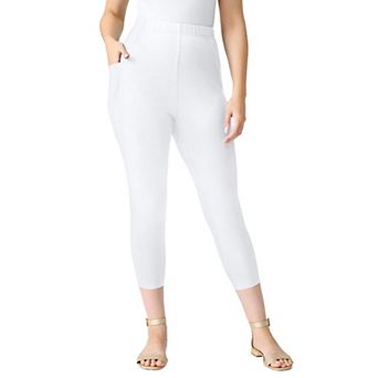 Roaman's Women's Plus Size Side-Pocket Essential Capri Legging