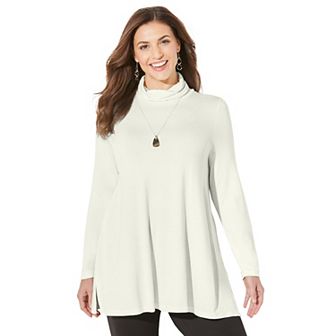 Catherines Women's Plus Size Anywear Turtleneck Swing Top