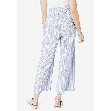 Roaman's Women's Plus Size Plus Size Linen Wide-Leg Pant