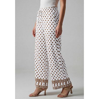 Roaman's Women's Plus Size Linen Wide-Leg Pant