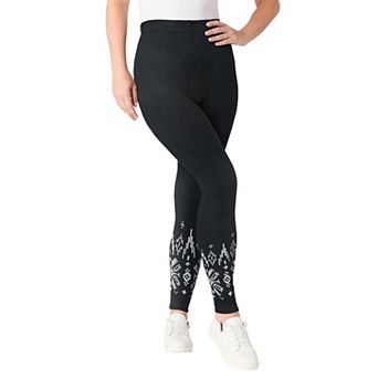 Roaman's Women's Plus Size Placement Print Legging