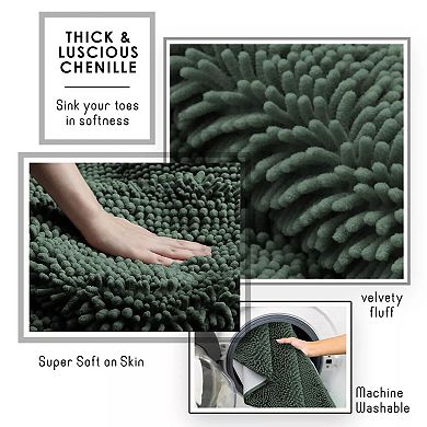 Soft Non-Slip Chenille Absorbent Bath Rug