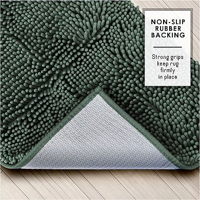 Soft Non-Slip Chenille Absorbent Bath Rug