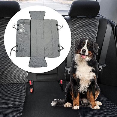 Removable Car Seat Cover with Safety Belts Drawstring Bag for Pet 1 Pc