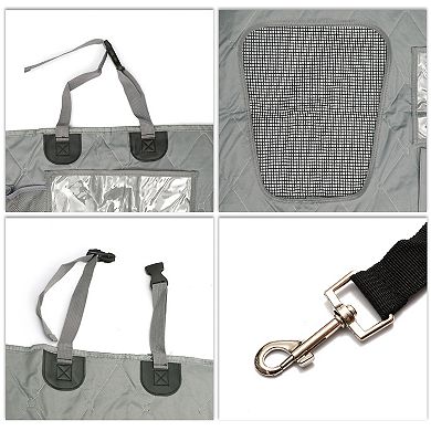 Removable Car Seat Cover with Safety Belts Drawstring Bag for Pet 1 Pc