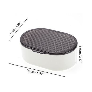 Portable Double Layer Soap Dish for Bathroom 5.91"x4.33"x2.17" 1 Pc