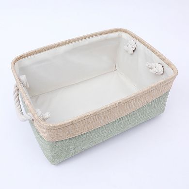 Collapsible Storage Basket Bin with Handle, Fabric Storage Cube for Shelves Closet Organizing