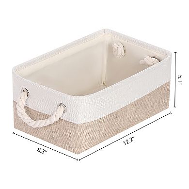 Collapsible Storage Basket Bin with Handle, Fabric Storage Cube for Shelves Closet Organizing