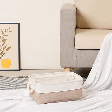 Collapsible Storage Basket Bin with Handle, Fabric Storage Cube for Shelves Closet Organizing