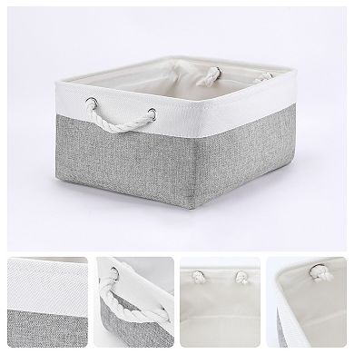 Collapsible Storage Basket Bin with Handle, Fabric Storage Cube for Shelves Closet Organizing