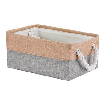 Collapsible Storage Basket Bin with Handle, Fabric Storage Cube for Shelves Closet Organizing