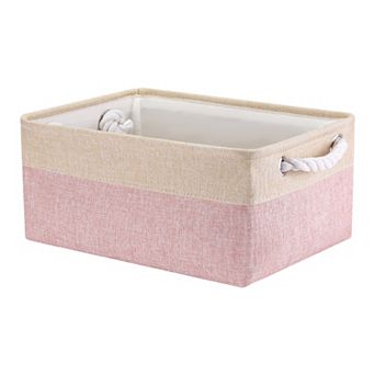 Collapsible Storage Basket Bin with Handle, Fabric Storage Cube for Shelves Closet Organizing