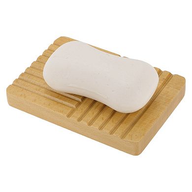 Portable Square Soap Dish for Bathroom for Kitchen 5.04"x3.43"x0.59" Brown 1 Pc