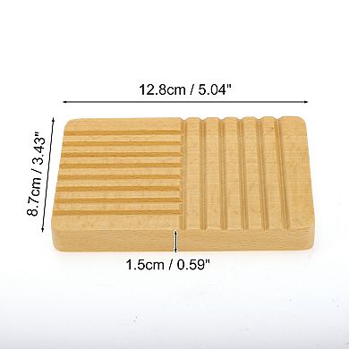 Portable Square Soap Dish for Bathroom for Kitchen 5.04"x3.43"x0.59" Brown 1 Pc