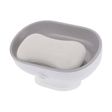 Suction Cup Double Layer Soap Dish for Bathroom Kitchen 5.12"x3.54"x2.95"