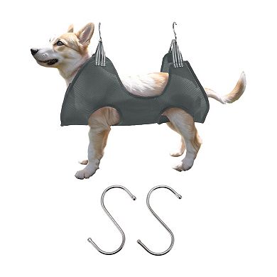Pet Grooming Hammock Polyester Pet Grooming Tools with Hooks 1 Set