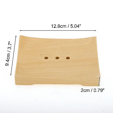 Portable Square Soap Dish for Bathroom for Kitchen 5.04"x3.7"x0.79" Brown 1 Pc