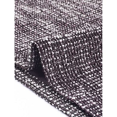 Tweed Dress for Women's Business Boat Neck Sleeveless Plaid Sheath Dresses