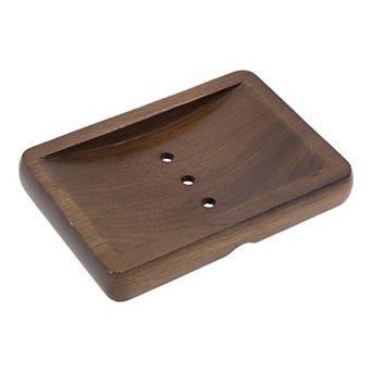 Portable Square Soap Dish for Bathroom Kitchen 5.43"x3.78"x0.83" 1 pc Deep Brown