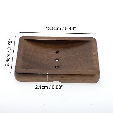 Portable Square Soap Dish for Bathroom Kitchen 5.43"x3.78"x0.83" 1 Pc Deep Brown